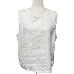 Quince 100% Linen White Sleeveless Top – Size L